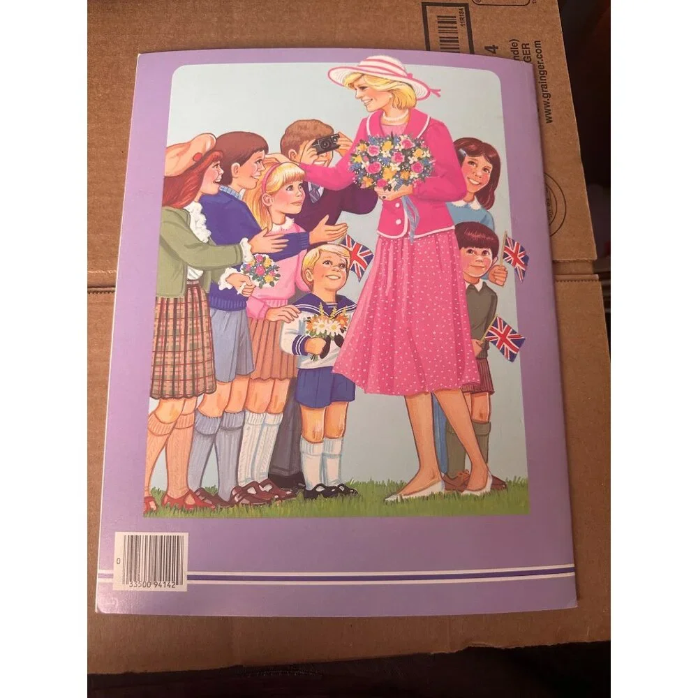Princess Diana Paper‎ Doll Book 1985 Golden Pre-Cut Fashions & Doll  crown